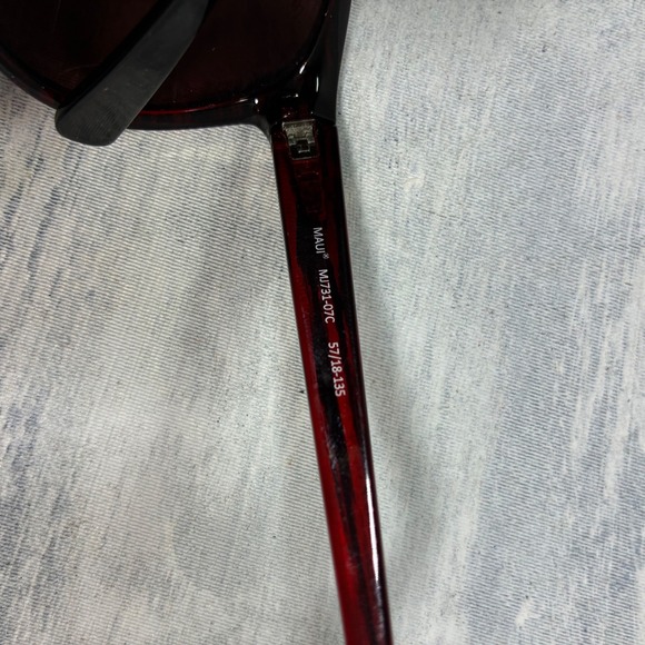 Maui Jim‎ Rising Sun Sunglasses Tortoise Shell Red Mens (CRACKED LENSES) - Picture 5 of 10